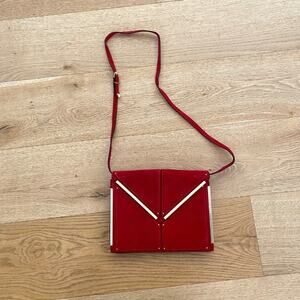 REISS Shoulder Bag and Clutch in Red and Gold